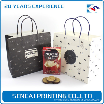 free sample Hot selling good quality small paper shopping bag for food take away